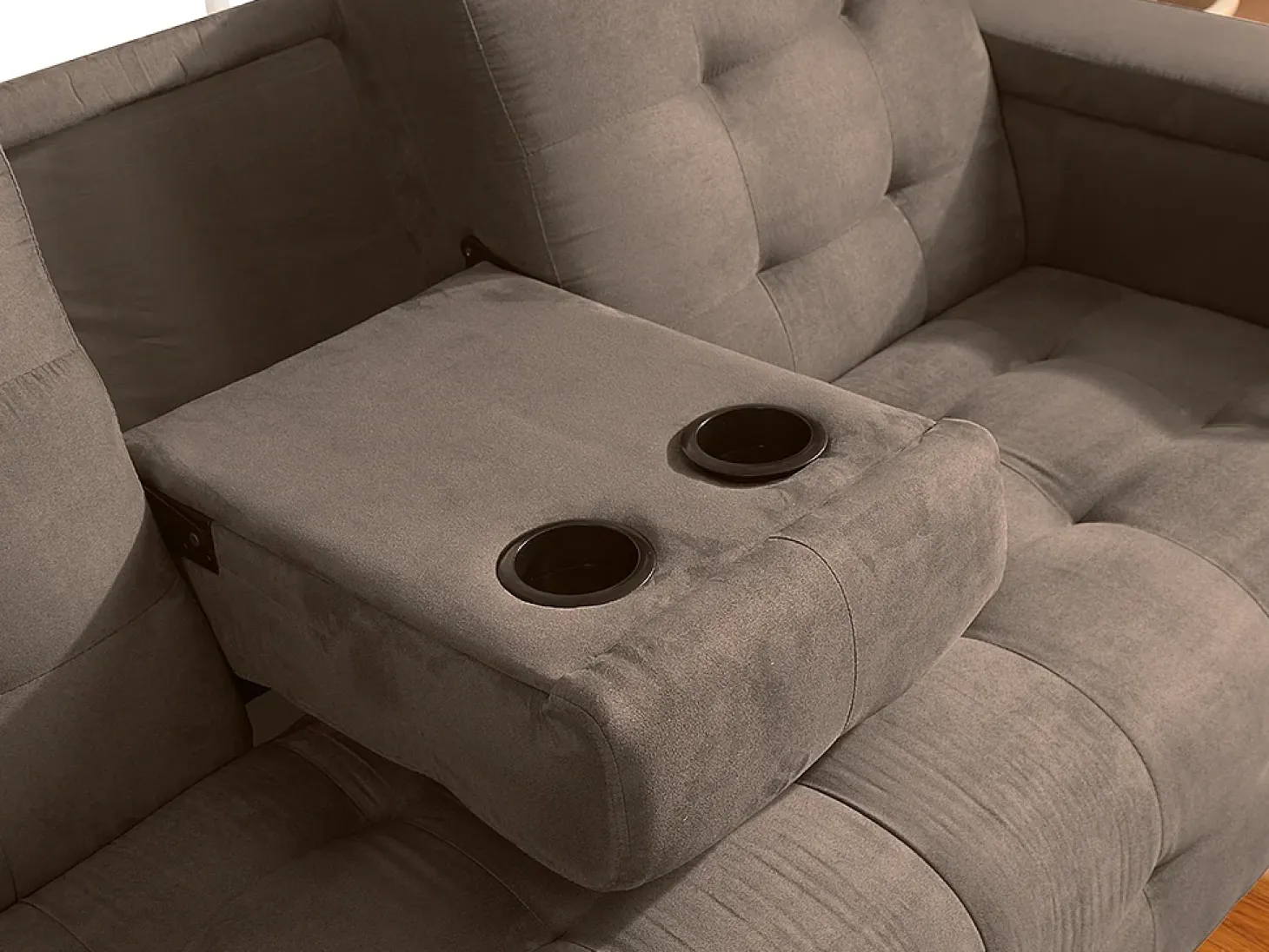 Sofa cama 3 plazas clic-clac de microfibra, marrón DEVONSHIRE