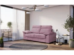 Sofa Cama 3 plazas con Colchón 140x190 | Sistema apertura italiana | Color tapizado Rosa