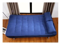 Sofa cama clic-clac microfibra en color azul MISHAN