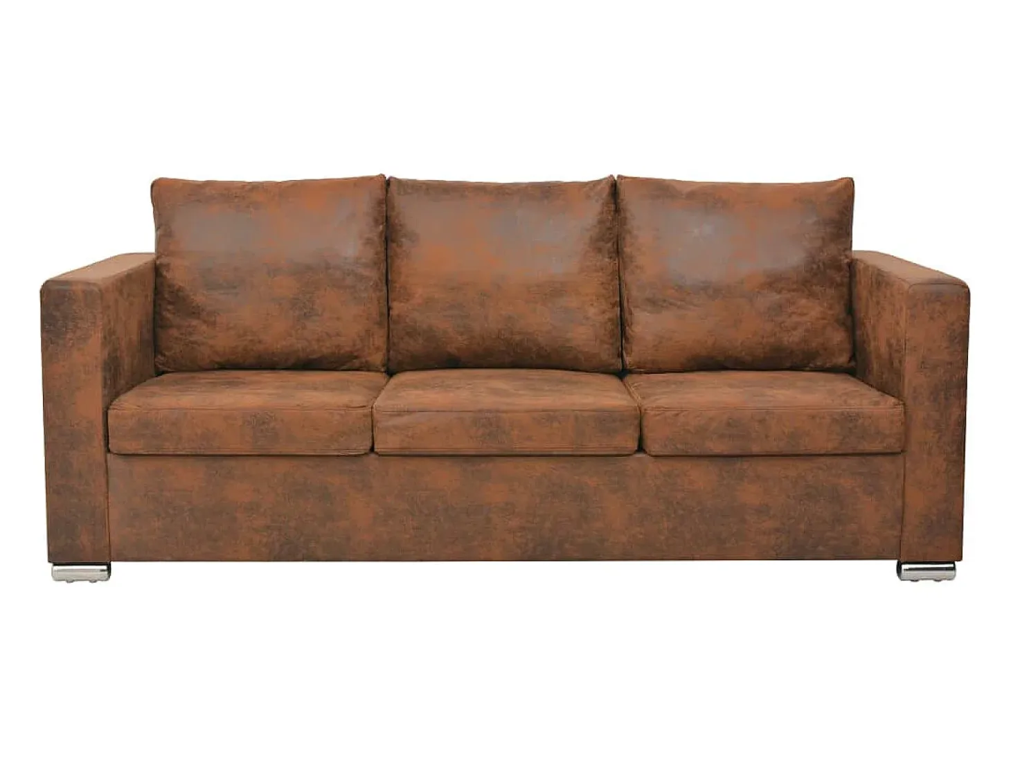 Sofa de 3 plazas 191x73x82 cm piel de ante artificial