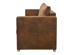 Sofa de 3 plazas 191x73x82 cm piel de ante artificial
