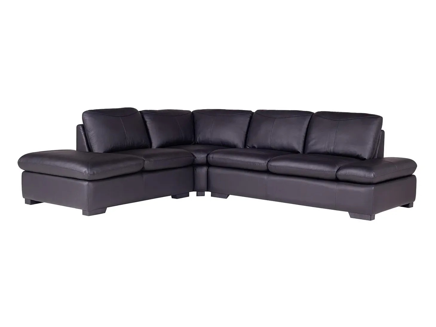 Sofa rinconera de piel, negro, angulo izquierdo ONYX II