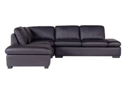 Sofa rinconera de piel, negro, angulo izquierdo ONYX II