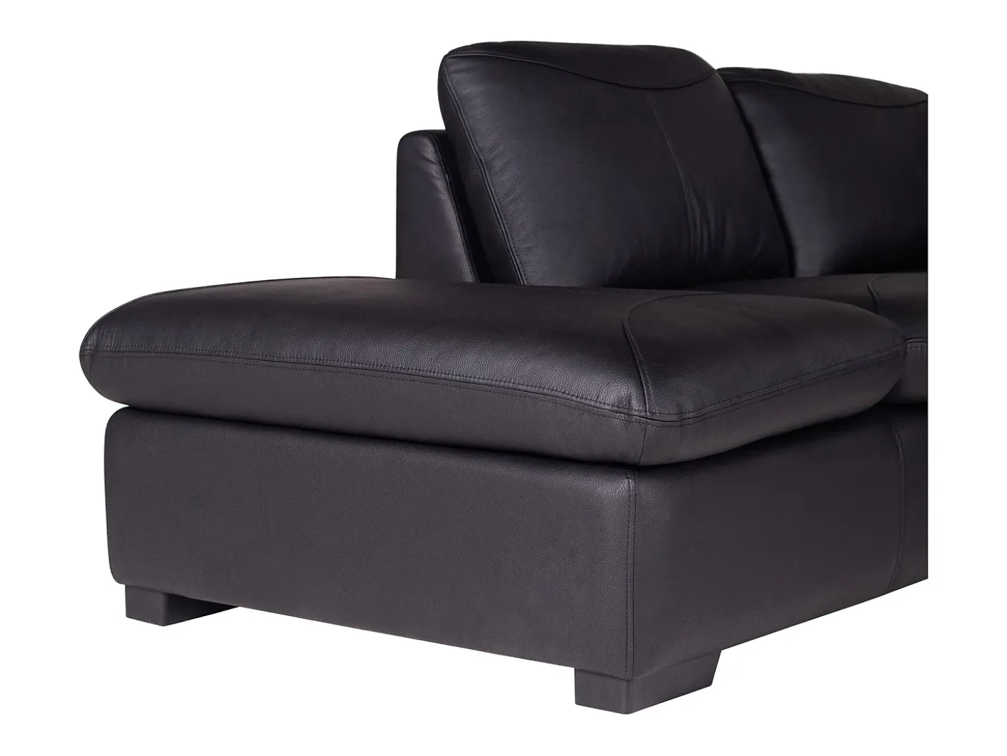 Sofa rinconera de piel, negro, angulo izquierdo ONYX II