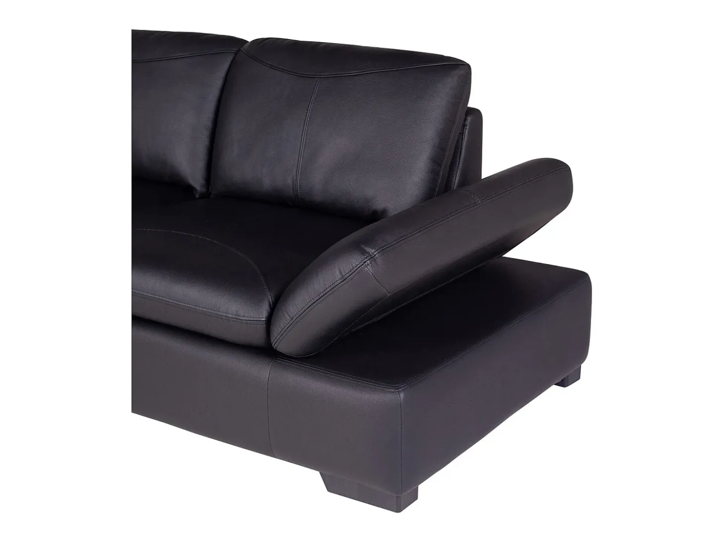 Sofa rinconera de piel, negro, angulo izquierdo ONYX II