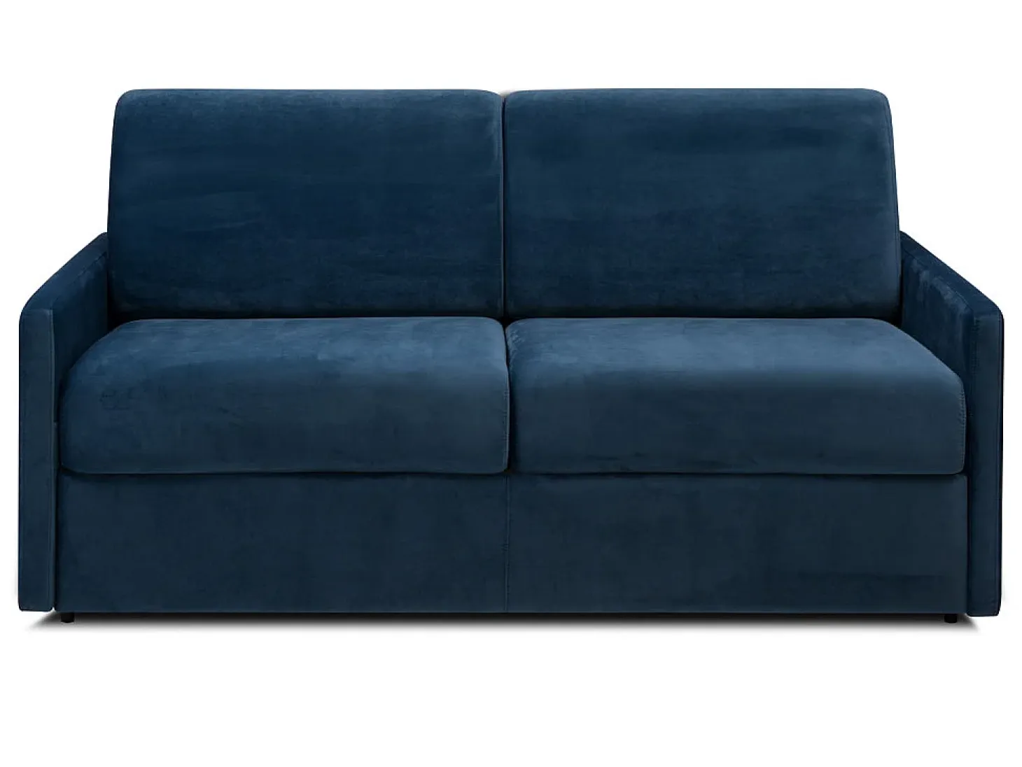 Sofá-cama de apertura exprés terciopelo azul CALIFE