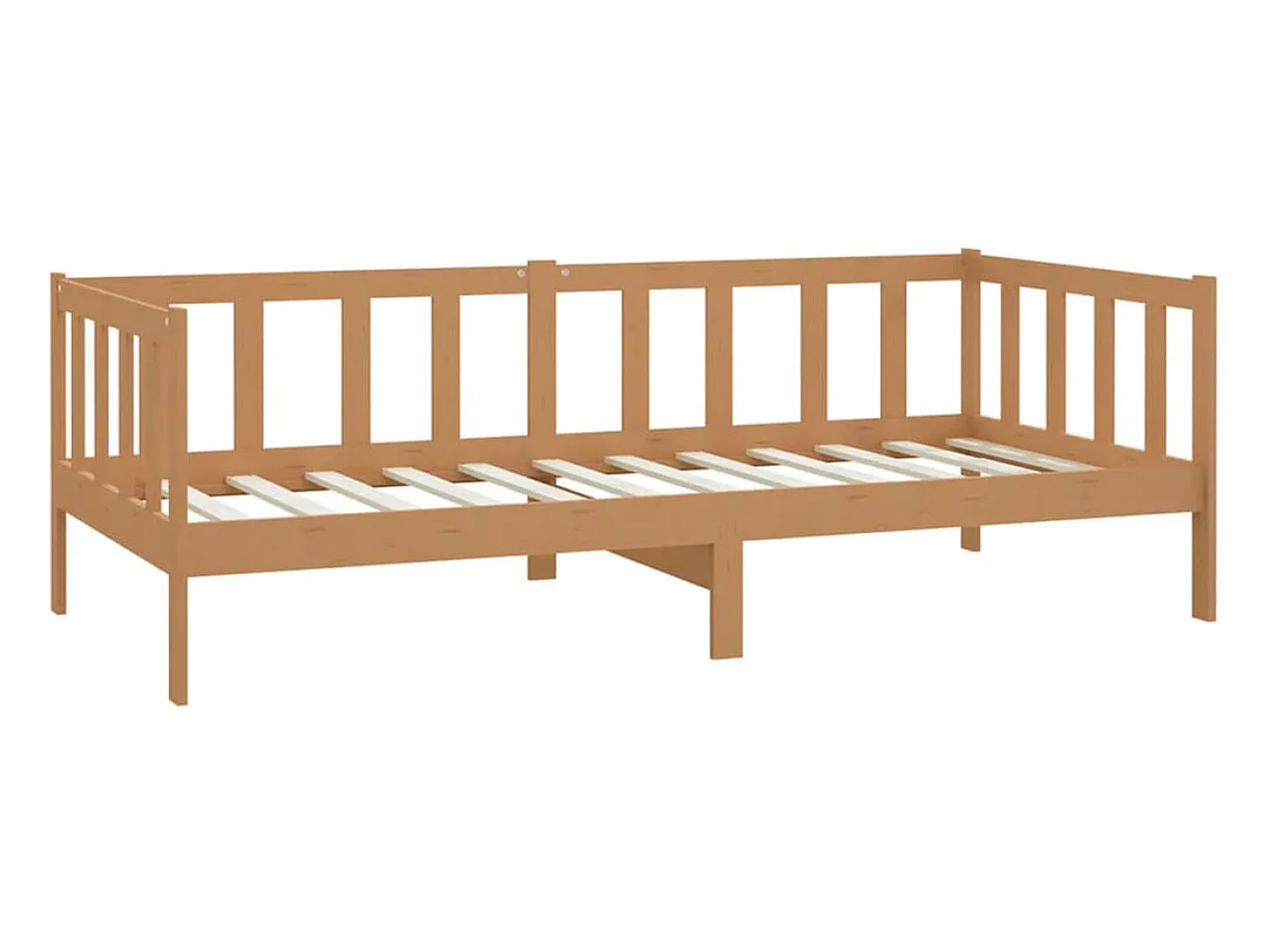 Sofá-cama de madera rústico marrón 66x203x98 cm