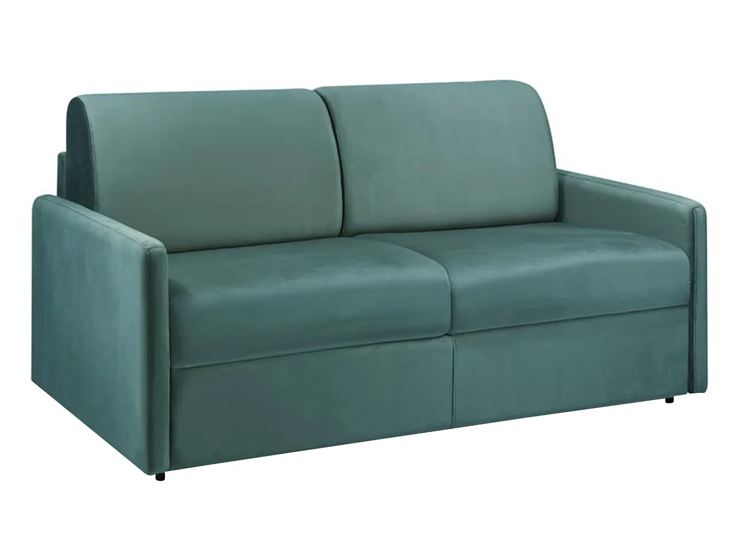 Sofá-cama exprés 3 plazas 14 cm terciopelo Verde CALIFE