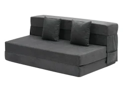 Sofá-Cama Plegable SucceBuy, 3 en 1 con 2 Almohadas, Gris Oscuro, Queen