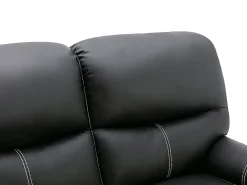 Sofás 2 plazas relax de piel sintética negra 5 niveles de inclinación CANBY