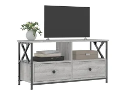 Sophie-Bernadette-Marie Mueble TV erro y madera contrachapada gris Sonoma 90x33x45 cm