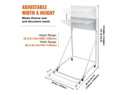 Soporte de Almacenamiento Móvil SucceBuy, 12 Soportes Giratorios, Altura y Anchura Ajustables para la Oficina/el Hogar
