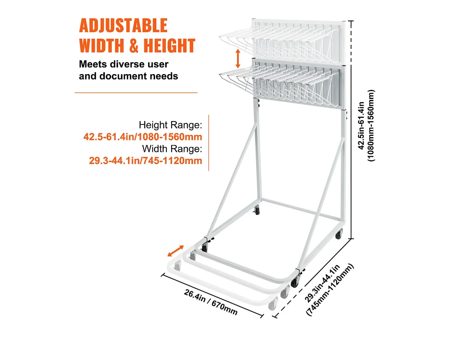 Soporte de Almacenamiento Móvil SucceBuy, 12 Soportes Giratorios, Altura y Anchura Ajustables para la Oficina/el Hogar