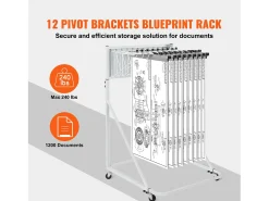 Soporte de Almacenamiento Móvil SucceBuy, 12 Soportes Giratorios, Altura y Anchura Ajustables para la Oficina/el Hogar