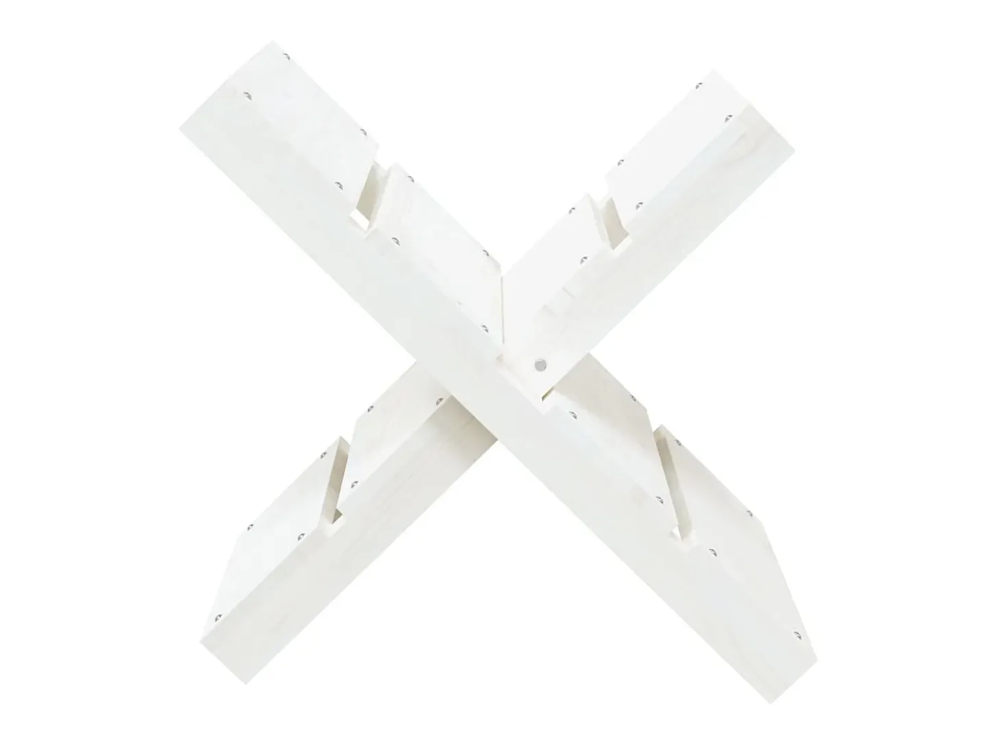 Soporte de leña blanco madera maciza de pino 47x39,5x48 cm ES827860