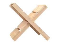Soporte de leña madera maciza de pino 47x39,5x48 cm ES368478