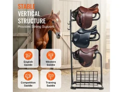 Soporte de Sillas de Montar Autoportante SucceBuy, con 3 Niveles para Sillas Inglesas y Western
