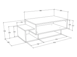 Soporte de techo de TV CM Plata AL. 200 x AN. 62 x P. 10 cm