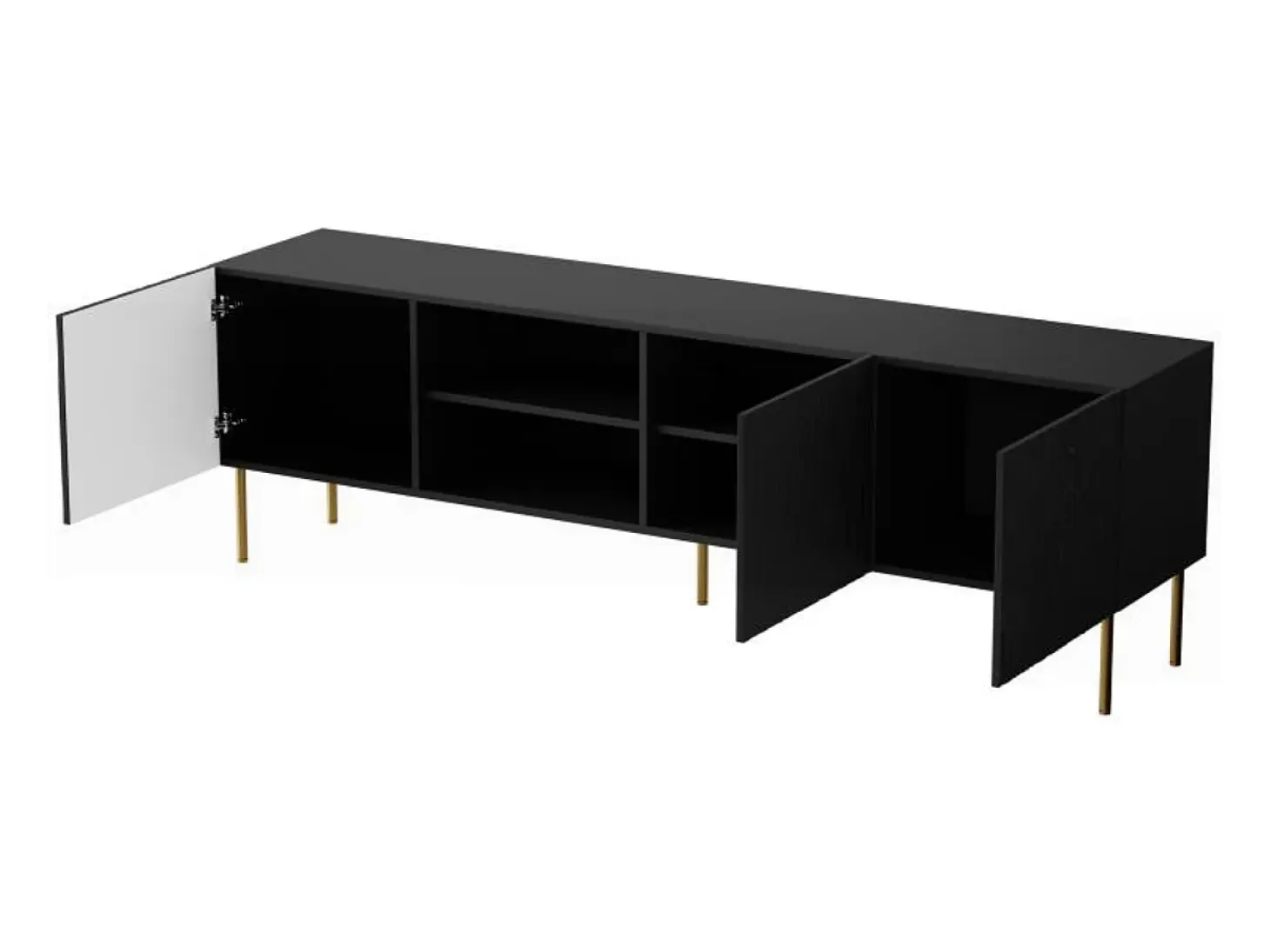 Soporte de TV de diseño Mokt negro mate de 190 cm