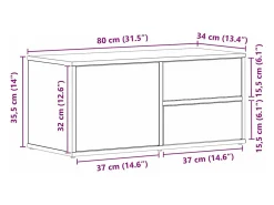 Soporte de TV Negro 80 x 34 x 35.5 cm Madera contrachapada