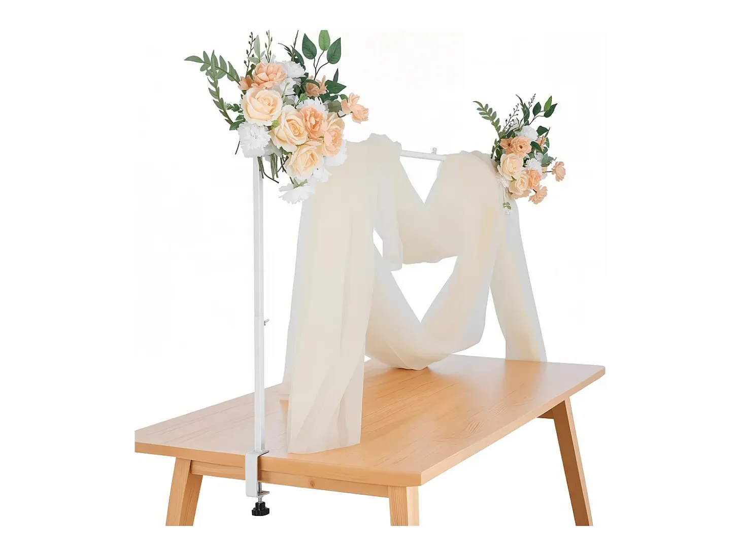 Soporte de Vara de Mesa SucceBuy con Pinzas, Soporte Arco de Mesa, Altura Ajustable 33-106.7 cm Longitud Ajustable 71.1-249 cm, Marco Arco Metal
