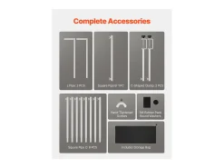Soporte de Vara de Mesa SucceBuy con Pinzas, Soporte Arco de Mesa, Altura Ajustable 33-106.7 cm Longitud Ajustable 71.1-249 cm, Marco Arco Metal