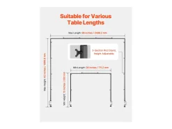 Soporte de Vara de Mesa SucceBuy con Pinzas, Soporte Arco de Mesa, 2 PCS, Altura Ajustable 33-106.7 cm Longitud Ajustable 71.1-249 cm, Marco Arco Metal