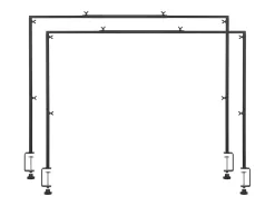 Soporte de Vara de Mesa SucceBuy con Pinzas, Soporte Arco de Mesa, 2 PCS, Altura Ajustable 33-106.7 cm Longitud Ajustable 71.1-249 cm, Marco Arco Metal