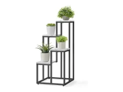 Soporte flores Valora 4 estantes mármol blanco patas negras