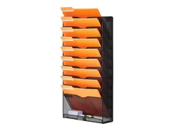 Soporte Mural SucceBuy File Wall Shelf Mesh Wall File Holder 1 Pieza 10 Bolsas para Oficina y Escuela