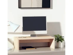 Soporte para monitor madera maciza de pino 50x27x15 cm ES67966