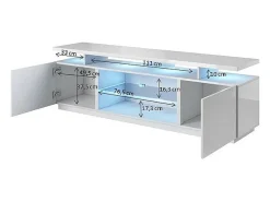 Soporte para televisor LED Zohra 180 cm negro brillante - rojo