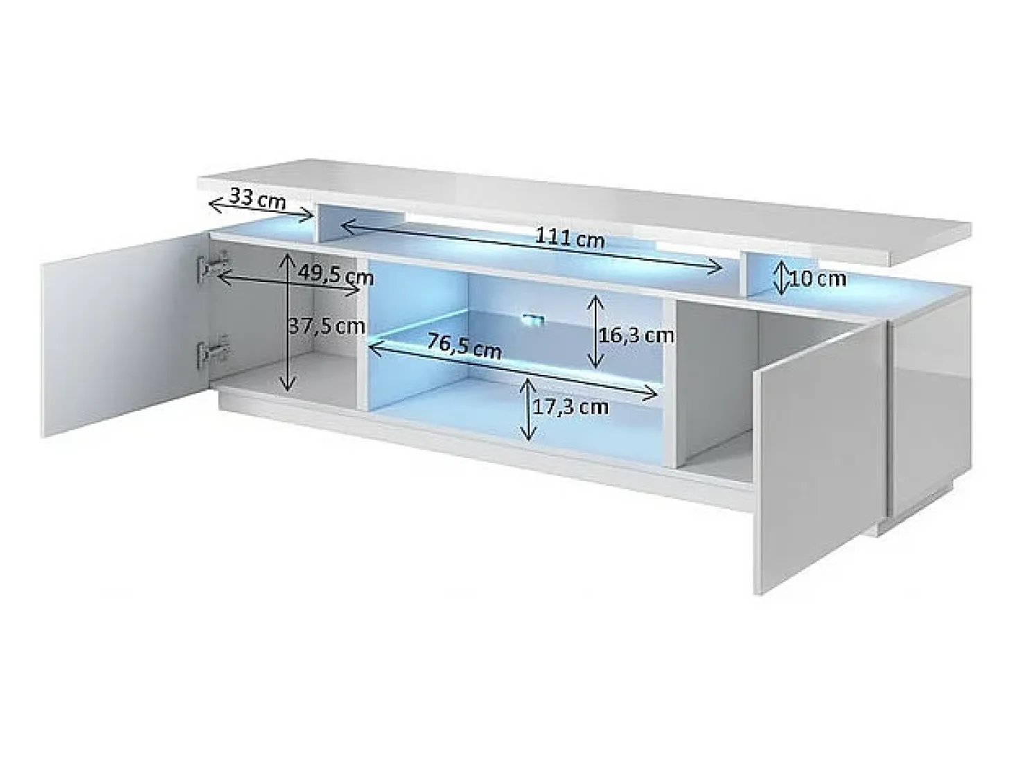 Soporte para televisor LED Zohra 180 cm negro brillante - rojo