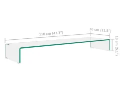 Soporte para TV/Elevador monitor cristal claro 110x30x13 cm