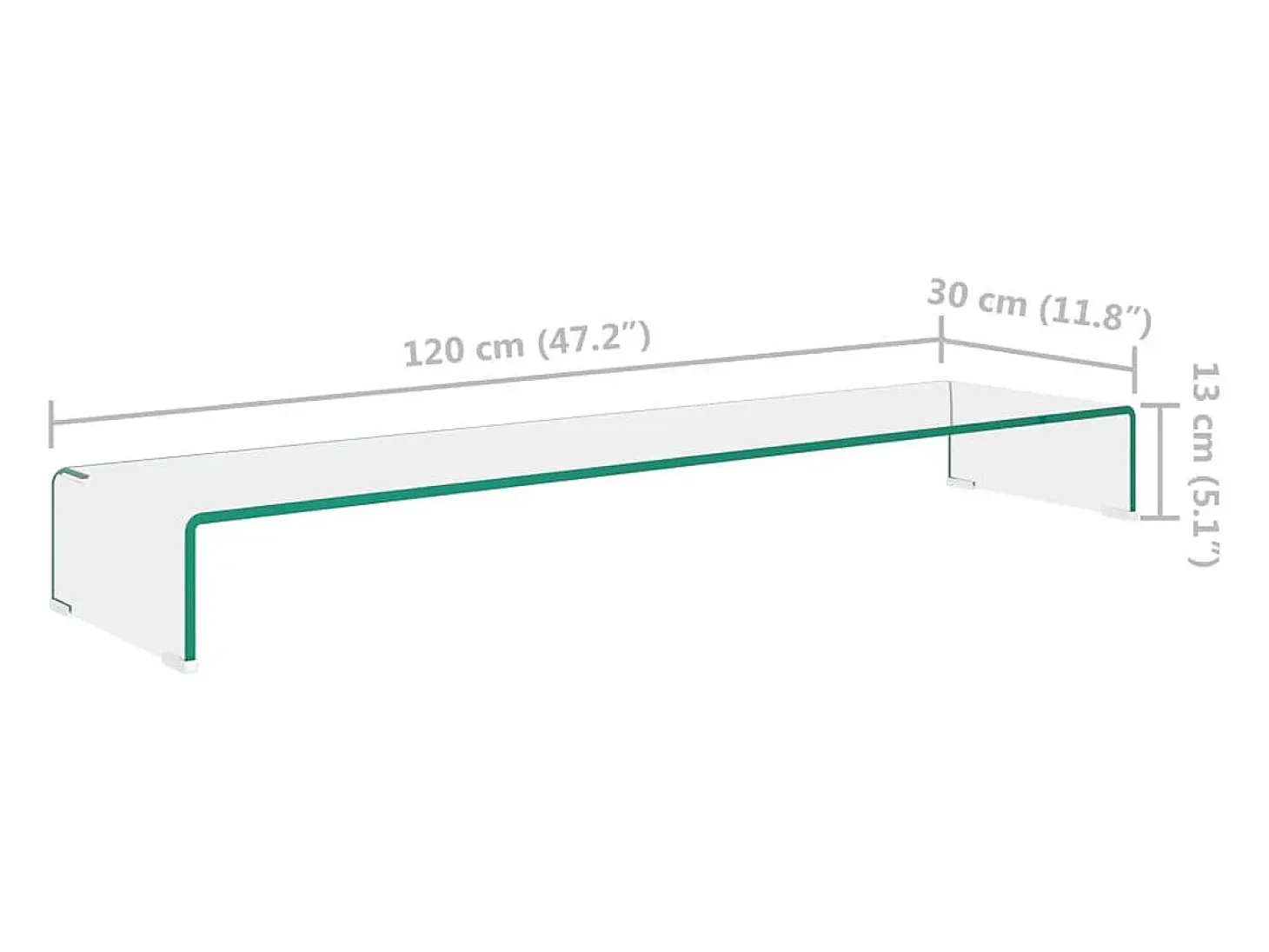 Soporte para TV/Elevador monitor cristal claro 120x30x13 cm