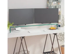 Soporte para TV/Elevador monitor cristal claro 120x30x13 cm