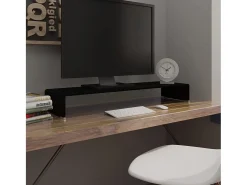 Soporte para TV/Elevador monitor cristal negro 100x30x13 cm