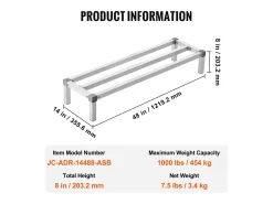 Soporte SucceBuy Estante de Curado de Aluminio Robusto 122 cm x 36 cm x 20 cm, Capacidad de Carga Excepcional de 454 kg - para Almacenamiento y Secado Seguro