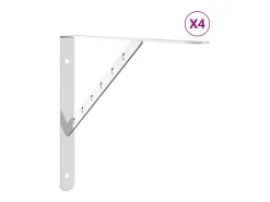 Soportes de estante 4 uds acero inoxidable plata 40x2,5x25 cm ES665635