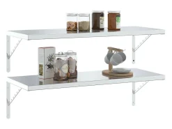 Soportes de estante 4 uds acero inoxidable plata 40x2,5x25 cm ES665635