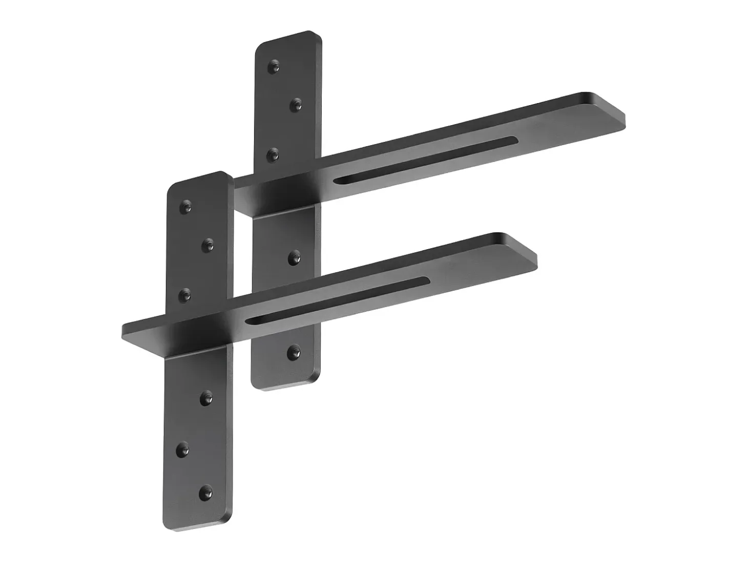 Soportes de Estante en T SucceBuy, Lote de 2, Capacidad de Carga de 90 kg, Dimensiones 35.56x 7.35 x 30.48 cm, Soportes de Estante de Acero Duraderos