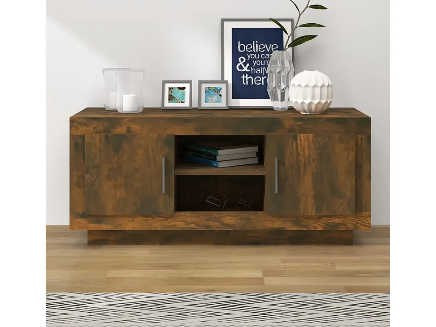 Stephen Mueble para TV madera contrachapada roble ahumado 102x35x45 cm