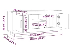 Stephen Mueble para TV madera contrachapada roble ahumado 102x35x45 cm