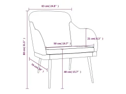 Streetsboro Sillón de terciopelo rosa 63x76x80 cm