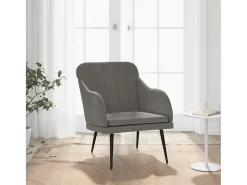 Streetsboro Sillón de terciopelo gris oscuro 63x76x80 cm
