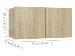 Sultan Juego de muebles de salón 4 piezas roble Sonoma 60x30x30 cm