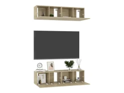 Sultan Juego de muebles de salón 4 piezas roble Sonoma 60x30x30 cm