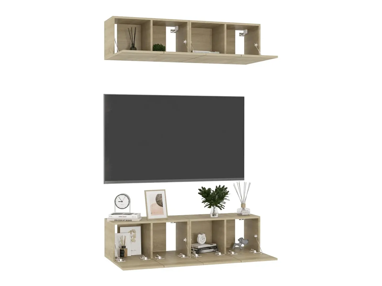Sultan Juego de muebles de salón 4 piezas roble Sonoma 60x30x30 cm