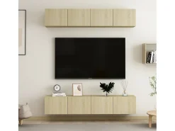 Sultan Juego de muebles de salón 4 piezas roble Sonoma 80x30x30 cm