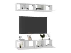 Sultan Muebles para TV 4 uds madera contrachapada blanco 80x30x30 cm